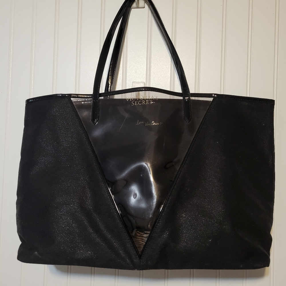 💥💥💥SALE💥💥💥Victoria's Secret Bag/Tote Black/Clear w/Leopard Print